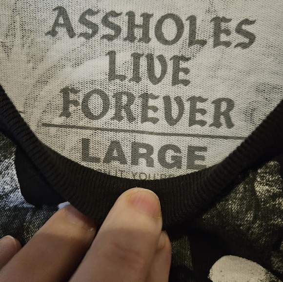 NWOT Assholes Live Forever L/S Tee large - Picture 3 of 4